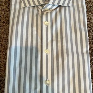 Charles Tyrwhitt Gray and White Striped Dress Shirt